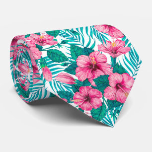 Hibiscus and palm leaves tie