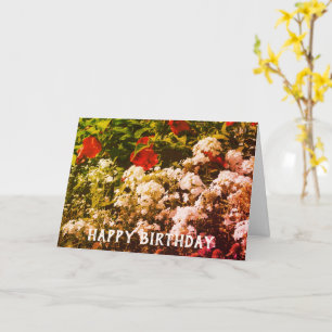 Hibiscus And Phlox Customizable Birthday Card