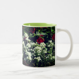 Hibiscus And Phlox Flowers Personalized Two-Tone Coffee Mug