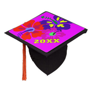 Hibiscus Art Girl Graduation Custom Year Cap Topper