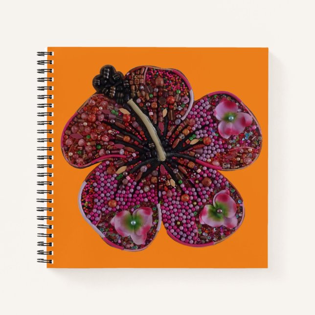 Hibiscus Beads Mosaic Notebook (Front)