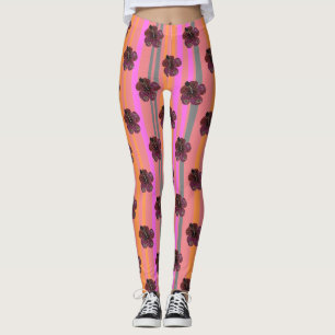 Hibiscus Beads Mosaic Pattern Legging