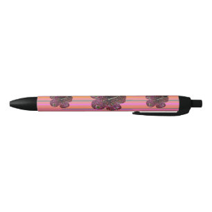 Hibiscus Beads Mosaic Vert. Stripes Pen