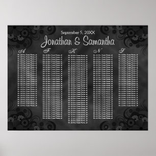 Hibiscus Black Floral Mariage Tableau Cartes de si