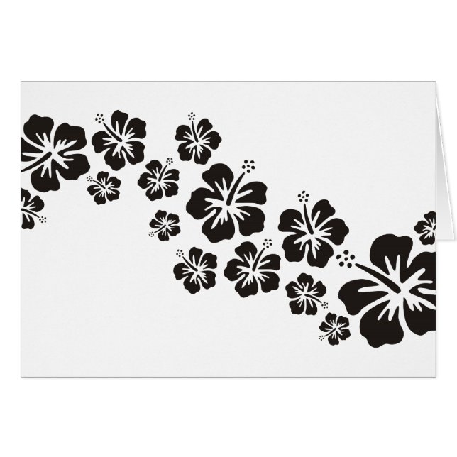 hibiscus blooms in black (Front Horizontal)