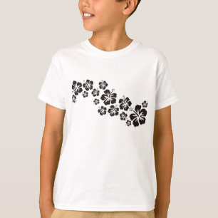 hibiscus blooms in black T-Shirt