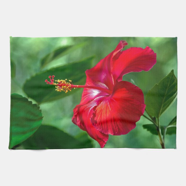 Hibiscus Blossom Kitchen Towel (Horizontal)