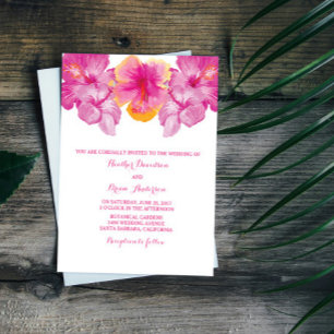 Hibiscus brossé Faire-part de mariage