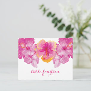 Hibiscus brossé Floral Numéro de table Carte posta