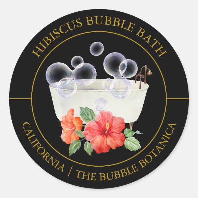 Hibiscus Bubble Bath label (Front)