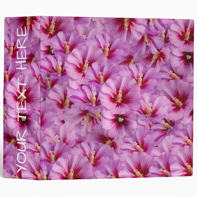 Hibiscus - Chinese Rose Flower Pattern Binder (Front/Spine)