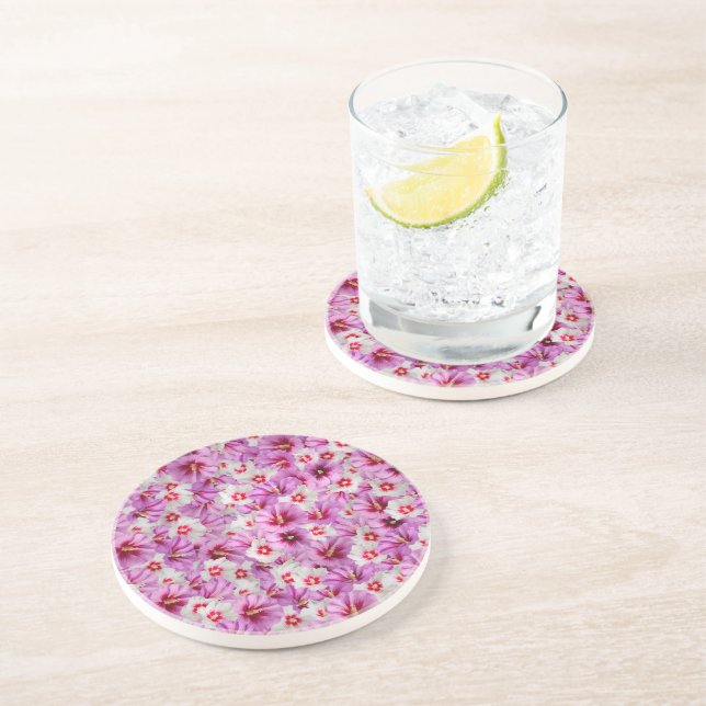 Hibiscus - Chinese Rose Flower Pattern Coaster (Side)