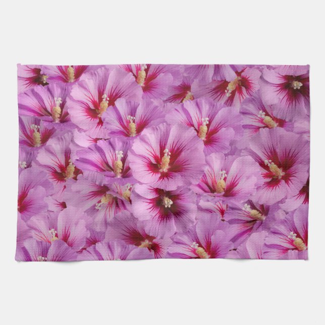 Hibiscus - Chinese Rose Flower Pattern Kitchen Towel (Horizontal)