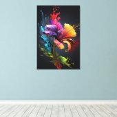 Hibiscus (choublack flower)  canvas print (Insitu(Wood Floor))