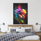 Hibiscus (choublack flower)  canvas print (Insitu(Bedroom))