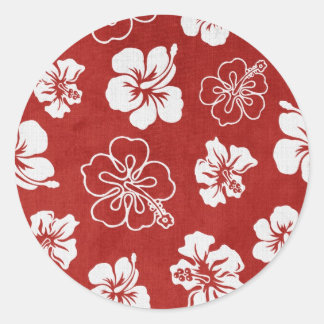 Hibiscus Classic Round Sticker