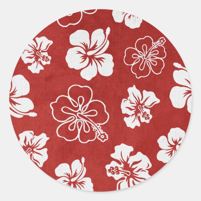 Hibiscus Classic Round Sticker (Front)