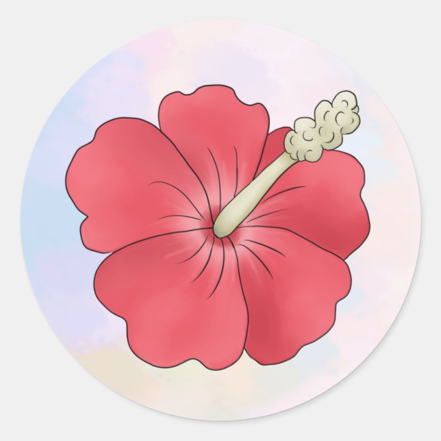 hibiscus classic round sticker (Front)