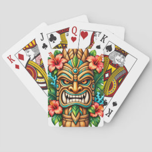 Hibiscus Crown Tiki Guardian Playing Cards