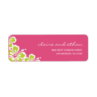 Hibiscus Delight Address Label - Azalea -