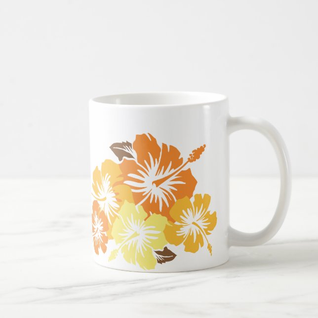 "Hibiscus épique" en Mug orange (Droite)