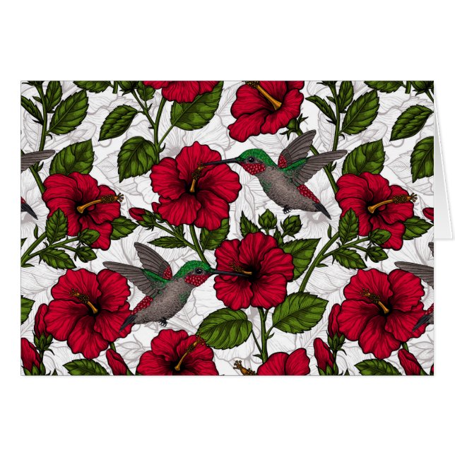 Hibiscus et colibris (Devant horizontal)