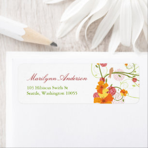 Hibiscus et hirondelles jaune Adresse du Mariage d