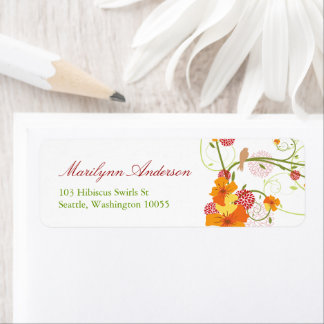 Hibiscus et hirondelles jaune Adresse du Mariage d