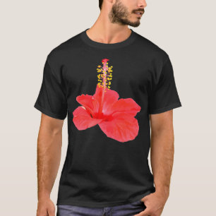 Hibiscus Exotic Tropical Flower Cut Out T-Shirt