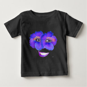 Hibiscus Face with Smile - Blue Baby T-Shirt