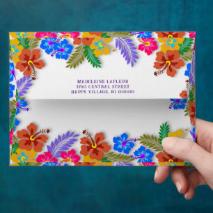Hibiscus Fleurs Bordures Enveloppes Décorées