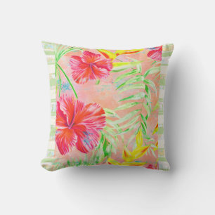 Hibiscus Fleurs Oreillers Tropicaux