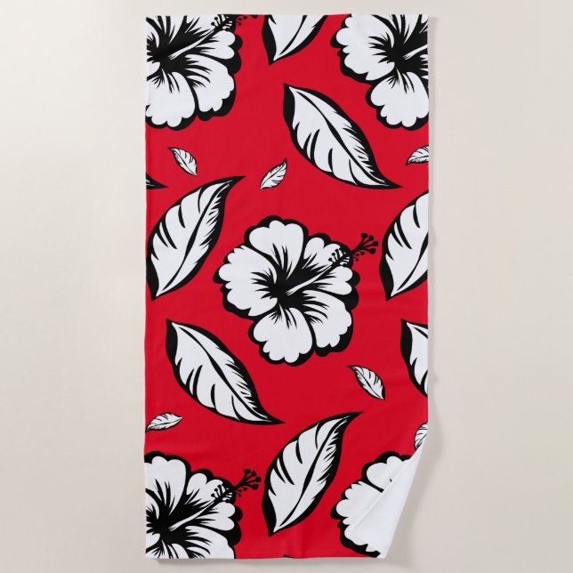 Hibiscus Floral  Beach Towel (Front)