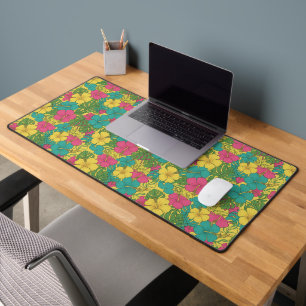 Hibiscus Floral Burst   Rose Jaune Turquoise