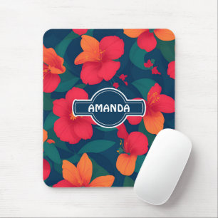 Hibiscus Floral Colourful Personalized Pattern Mouse Pad