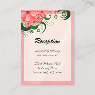 Hibiscus Floral Pink Reception Enclosure Cards