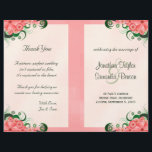 Hibiscus Floral Pink Wedding Program Templates<br><div class="desc">© Sunny Mars Designs - Floral Hibiscus: Pink on Light Pink Bi-Fold Wedding Programs - Modern, elegant, classy, trendy, chic customizable folded wedding program booklet template with a gorgeous, pretty pink swirly floral tropical hibiscus design.</div>