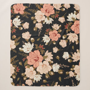 Hibiscus Floral: Seamless Pattern Design Sherpa Blanket