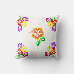Hibiscus Floral Throw Pillow