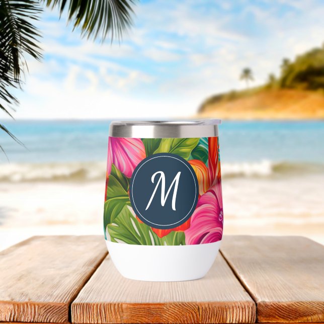 Hibiscus floral tropical Monogramme (Yoga)