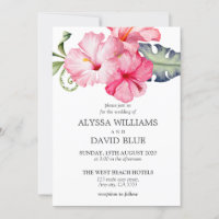Hibiscus Floral Watercolor Romantic Wedding