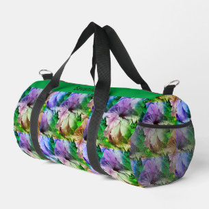 Hibiscus Flower Abstract Distressed Personalized Duffle Bag