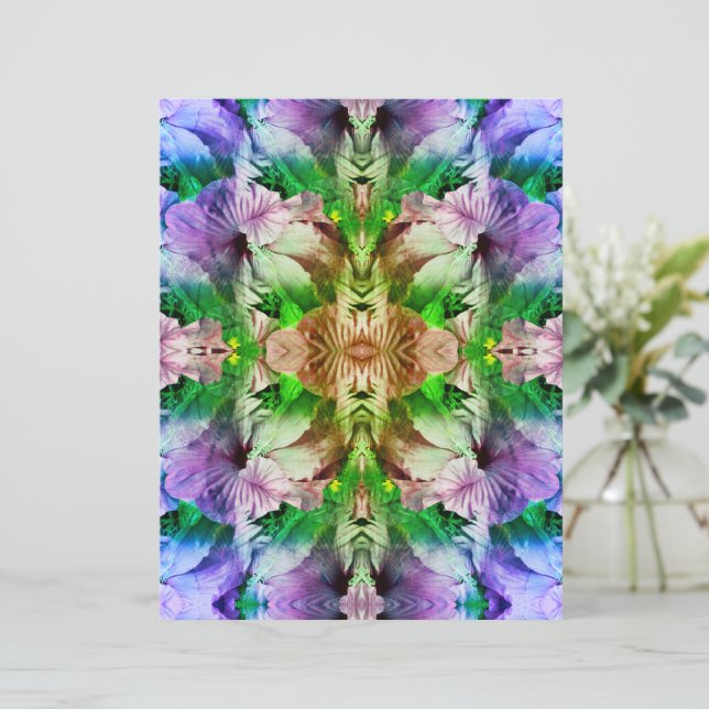 Hibiscus Flower Abstract Scrapbook Paper (Standing Front)