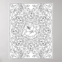 Hibiscus Flower Adult Colouring Mandala 