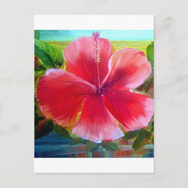 Hibiscus Flower Art Postcard (Front)