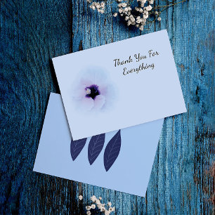 Hibiscus Flower-Blue Background Design Thank You Card