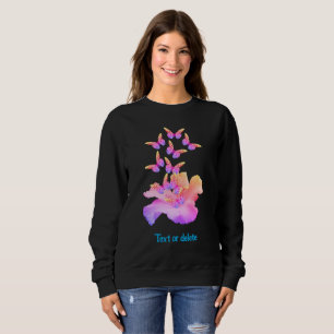 Hibiscus Flower Colourful Butterflies Personalized Sweatshirt