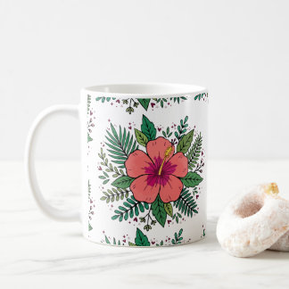 Hibiscus Flower, floral botanical Coffee Mug