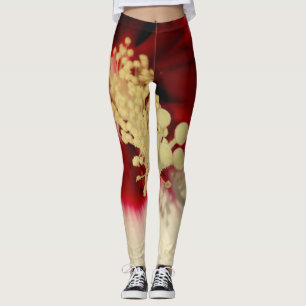 Hibiscus Flower Floral Photo Leggings, M Leggings