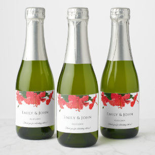 Hibiscus flower Mini Sparkling Wine Bottle Labels